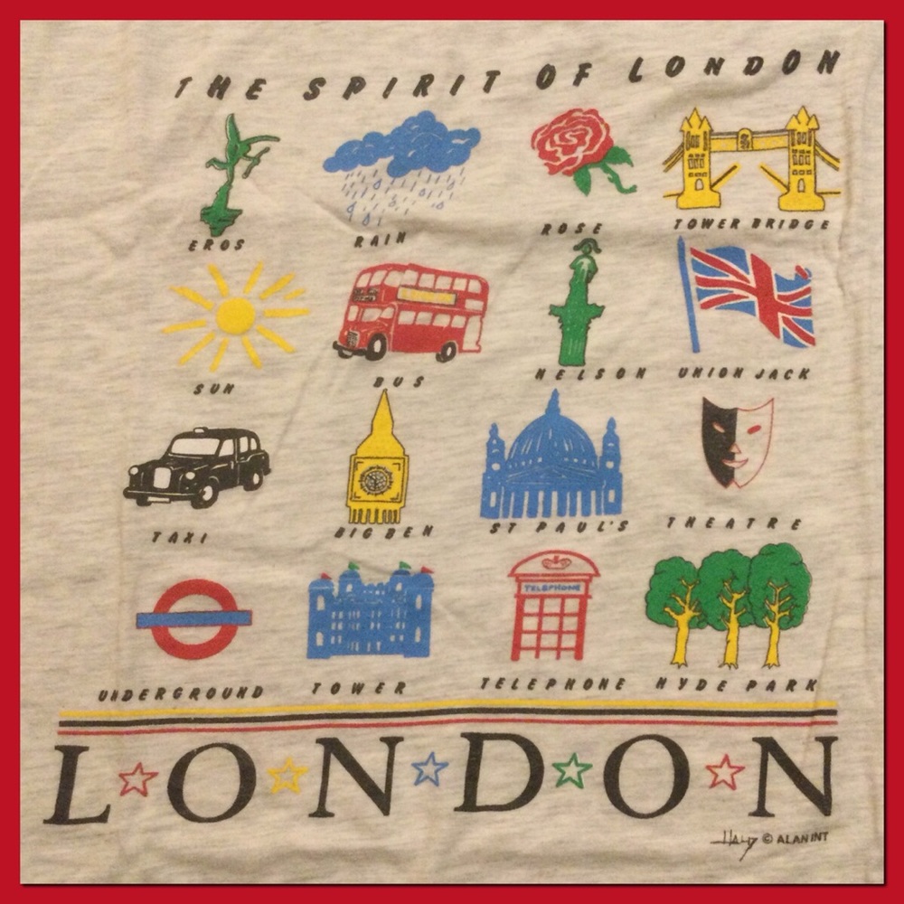 Vtg London tshirt, sz L